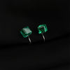 Emerald Cube Stud