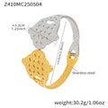 Two-Tone Stainless Steel Wide Geometric Hinge Cuff Bangles view 12