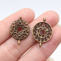 Filigree Heart and Round Connector Charms in Two Finishes view 4