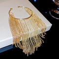 Chain Fringe Open Arm Cuff Bracelets Gold Silver Gunmetal view 1