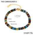 Multicolor Natural Stone Disc Bead Necklace And Bracelet view 7