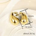 Silver Gold Tone Chunky Polished Teardrop Stud Earrings view 4