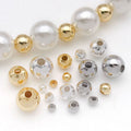 Smooth Round Metal Spacer Beads in Six Sizes for Jewelry Making view 3
