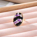 Gold Tone Oval Seed Bead Adjustable Rings in Four Colorways view 6