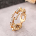 Clear Stone Chain-Link Band Ring In Gold And Silver Tones view 5