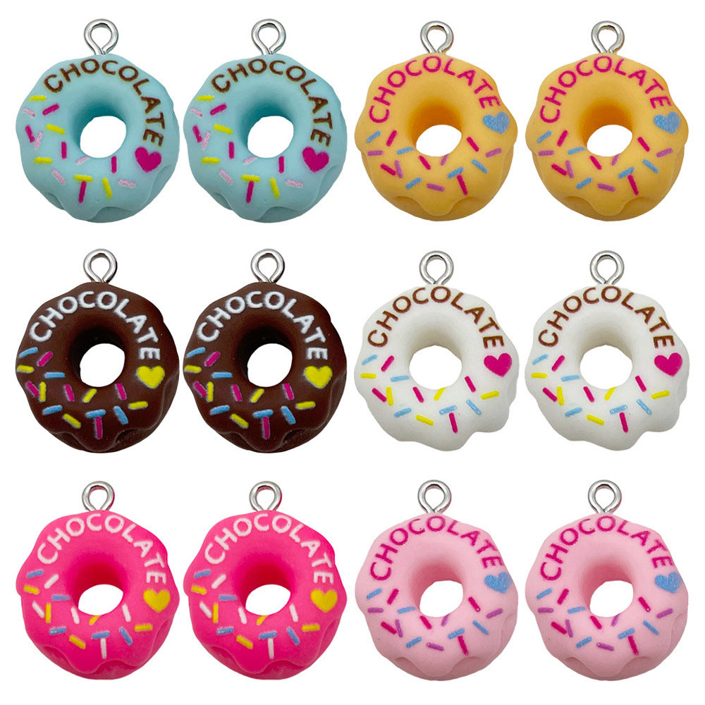 Resin Donut charm pendants for DIY handmade earrings necklaces bracelets and keychains