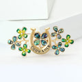 Horseshoe And Clover Brooch Decorative Lapel Pin For Jackets And Scarves view 2