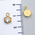 Stainless Steel Round Zircon Heart Star Plum Blossom Charm Pendant for DIY Jewelry