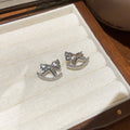 Silver Tone Zircon Pave Rocking Horse Stud Earrings view 6