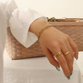 Multi Row Geometric Mesh Chain Bracelet Gold Or Steel Tone view 4