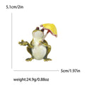 Umbrella Frog Brooch A Green Frog Holding A Bright Umbrella view 5