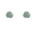 Frosted Acrylic Rose Flower Stud Earrings Three Color Ways view 5