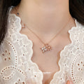 Rose Gold Tone Double Star Pendant Necklace With Fine Chain view 2
