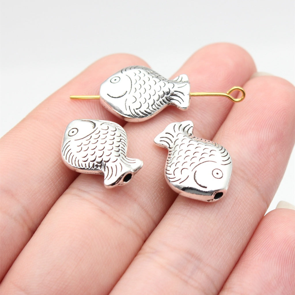 17x13x5.6mm 3.1g Multicolor Zinc Alloy Fish Small Hole Spacer Beads for Necklace Bracelet Making
