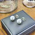White Pearl Look Spiral No Piercing Clip Earrings 14mm view 6