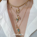 Multi Layer Western Cowboy Boot Hat Necklace 2 Tones view 3
