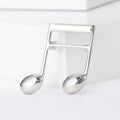 Gold Silver Polished Double Eighth Note Brooch Pins view 6