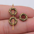 Braided Rope Ring Spacer Beads in Two Antique Metal Tones view 4