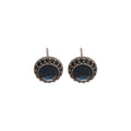 Deep Blue Round Crystal Stud Earrings With Dark Halo view 5