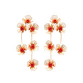Gold Tone Floral Crystal Tassel Drop Earrings Fashion Jewelry view 5