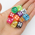 Translucent Multicolor Dice Charms with Small Metal Loops view 3