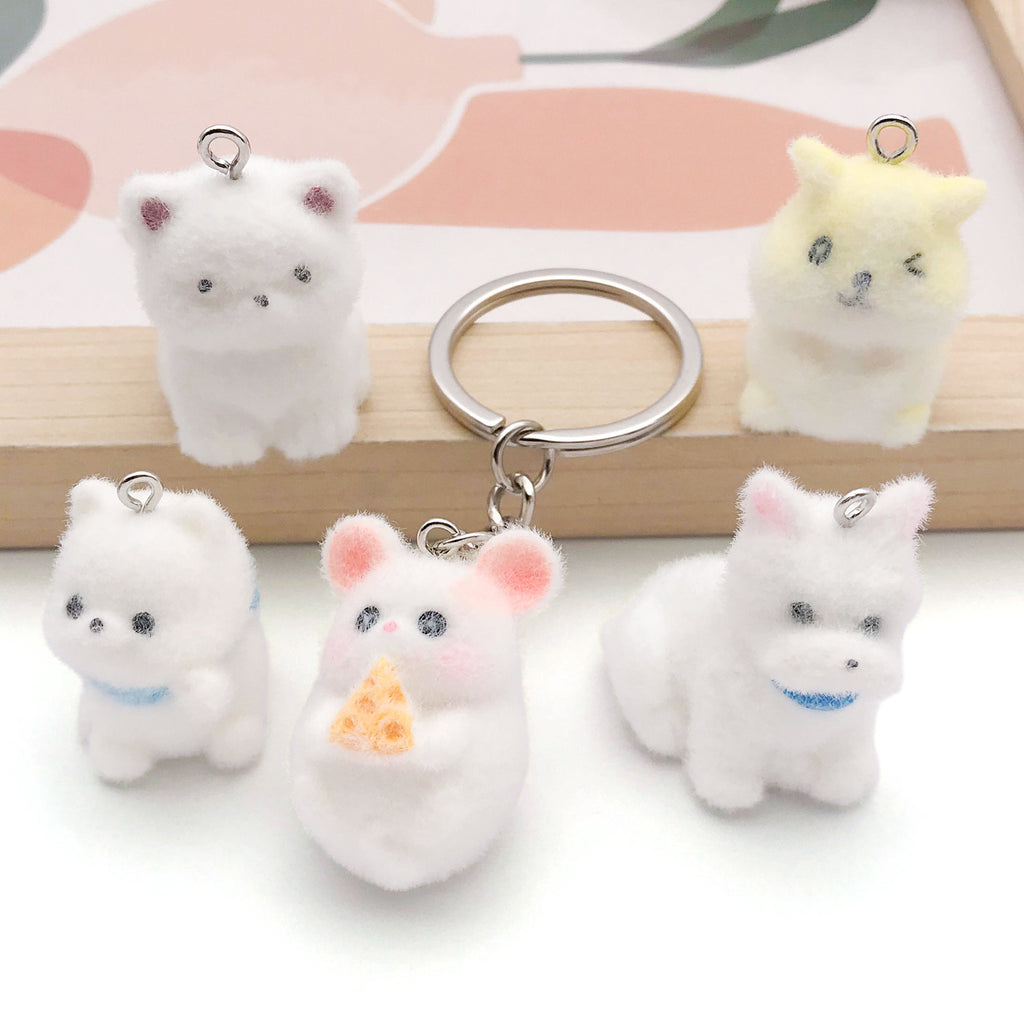 Resin 3D Dog Charm Pendant for Keychain Bracelet Necklace DIY Jewelry