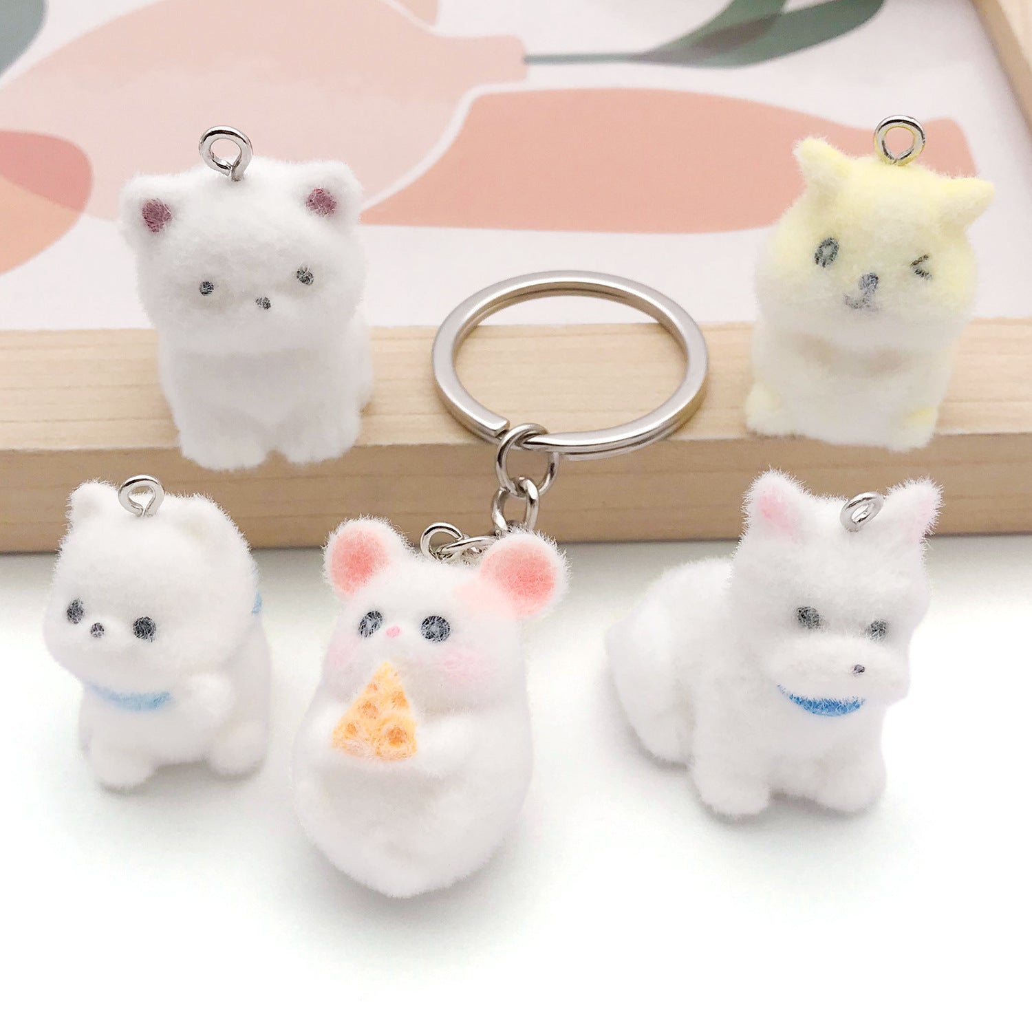 Resin 3D Dog Charm Pendant for Keychain Bracelet Necklace DIY Jewelry