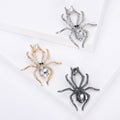 Crystal Spider Brooch in Black Silver or Gold Tone view 1