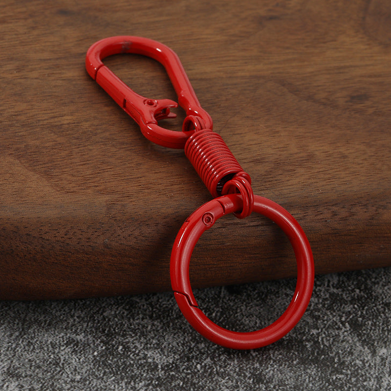 Simple Solid Color Zinc Alloy Carabiner Ring Keychain for Car Keys