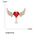 Crystal Winged Heart Brooch with White or Red Heart view 5