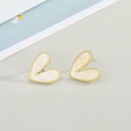 Gold Tone Open Heart Acrylic Stud Earrings in Five Colors view 6