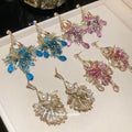 Ornate Crystal Chandelier Earrings In Four Color Designs view 2