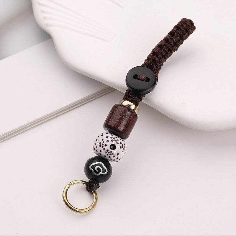Handwoven Auspicious Cloud Bodhi Keychain Lanyard Decorative Pendant