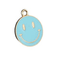 Enamel Smiley Face Charm Pendant Six Colors Gold Tone view 5