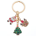 Nine-Style Santa Snowman Reindeer and Tree Holiday Keychain Collection view 6