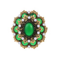 Flower Pearl Look Metal Brooch Pin 6.7 x 6.6 cm for Jackets and Lapels view 1