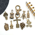 Gold-Tone Wine Theme Metal Charms with 26 Listed Options view 3