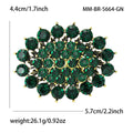 Oval Crystal Cluster Brooch in Four Color Finishes view 4