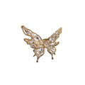 Butterfly Ring With Pearl Like And Baguette Wings In Two Tones view 5