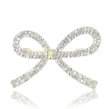 Rhinestone Bow Brooch Silver Or Gold Pavé Crystal Pin view 5