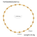 Gold Bead Cluster Necklace And Bracelet Copper Metal Set view 7