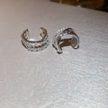 Triple Band Crystal Clip On Ear Cuffs in Two Finishes view 7