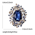 Large Oval Crystal Leaf Halo Brooch Six Center Colors view 11
