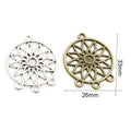 Round Floral Openwork Connector in Two Antique Finishes view 3