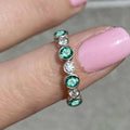Multicolor Round Stone Bezel-Set Eternity Band Ring view 8