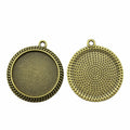 Beaded Edge Round Cabochon Pendant Trays in Two Finishes view 2