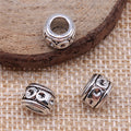Embossed Circle Large Hole Barrel Bead in 3 Metal Finishes for Jewelry Making view 2