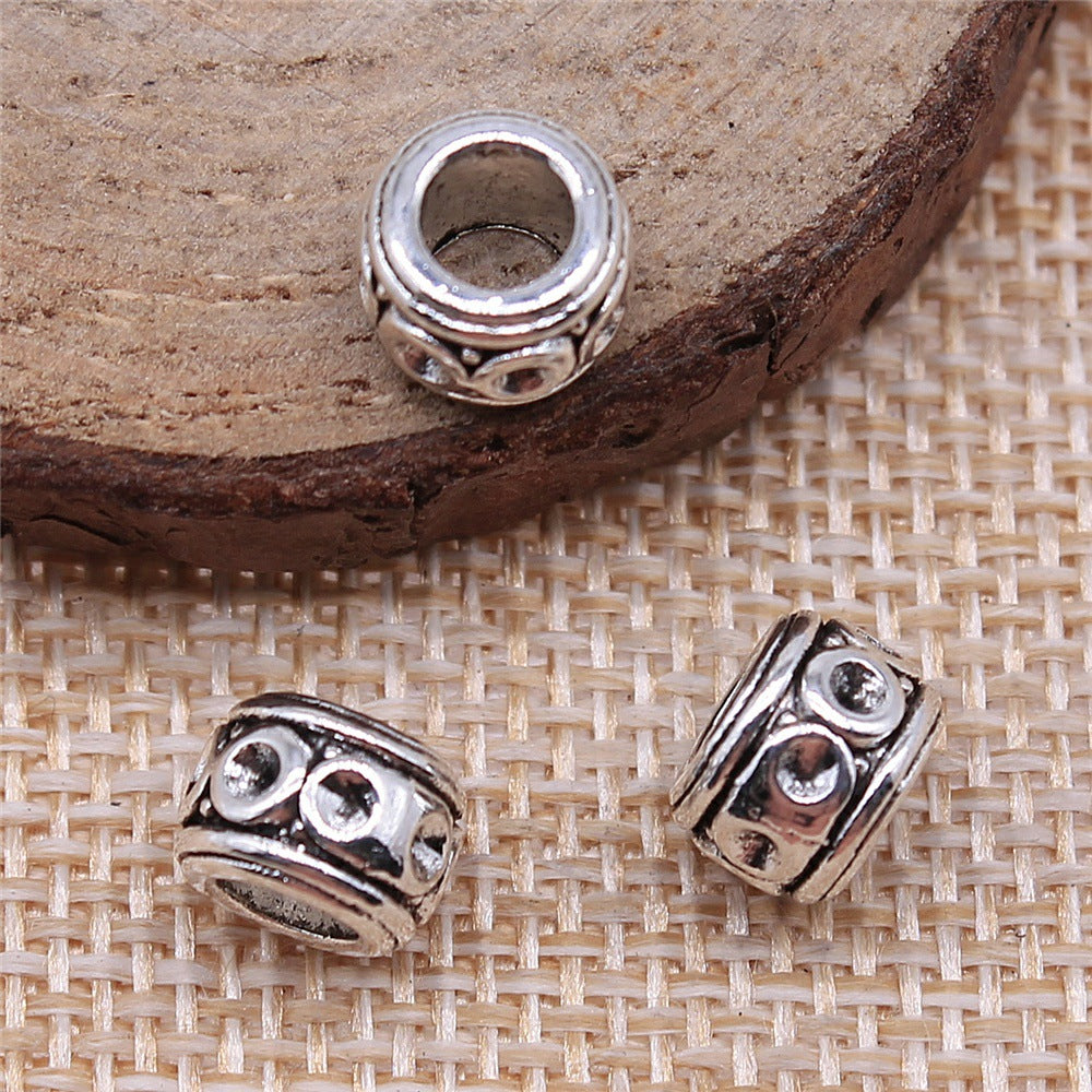 8x8x6mm 1.3g Multicolor Zinc Alloy Round Large Hole Spacer Beads for Bracelet Necklace DIY Jewelry Making