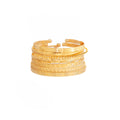 Gold Tone Mixed Texture Bangle Bracelet Stack Jewelry Set view 5