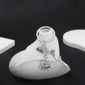 Silver Tone Cheerleader Pom Pom and Letter Keychain view 2